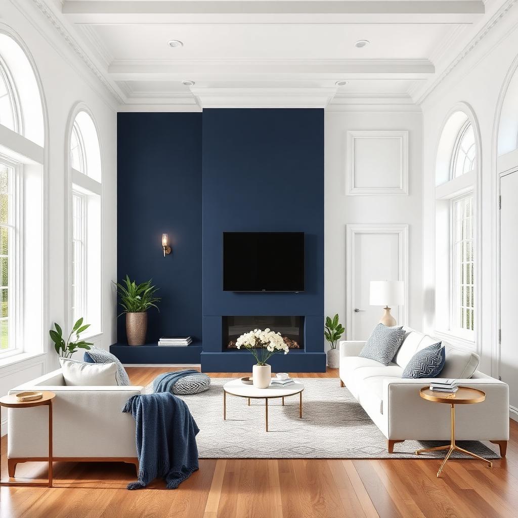 Modern living room after professional repaint